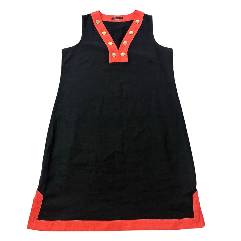 Tommy Hilfiger Womens Sleeveless Linen-Blend Shift Dress Size 4 Work to Event